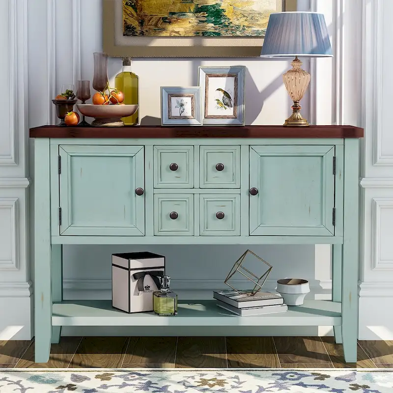 Modern Buffet Sideboard Console Table with Bottom Shelf