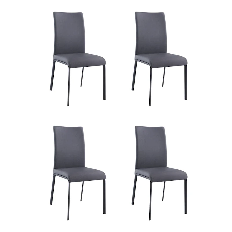 Somette Amanda Curved Back Dining Chair in Ash, Set of 4