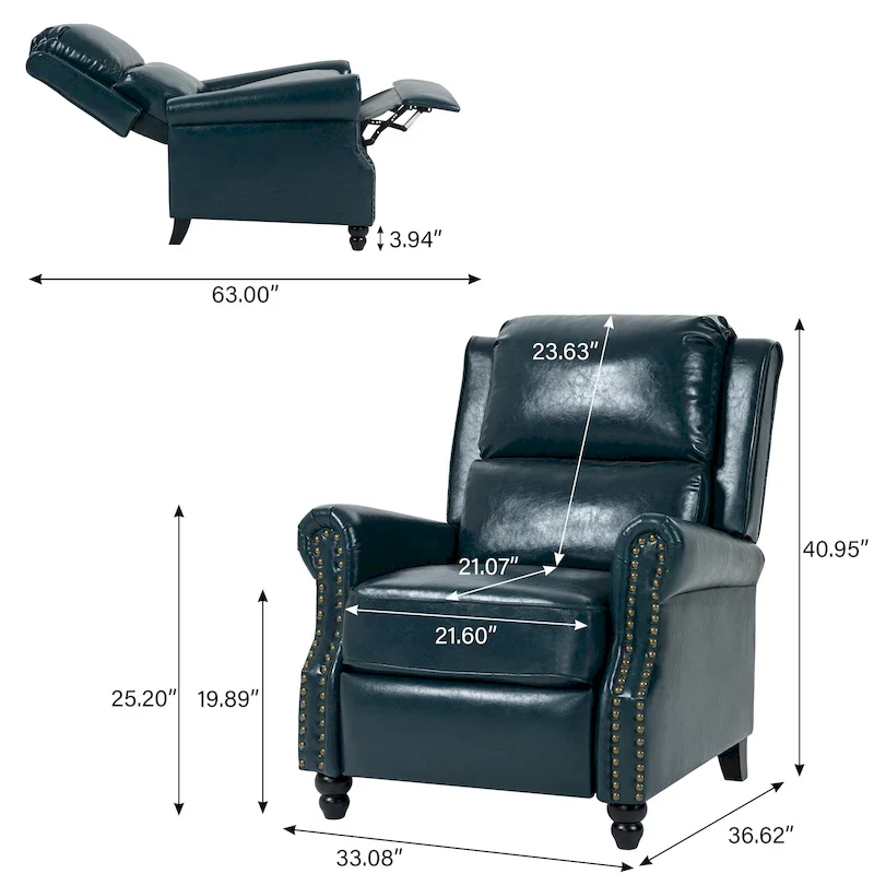 Modern Padded Seat Recliner Chair with PU Leather