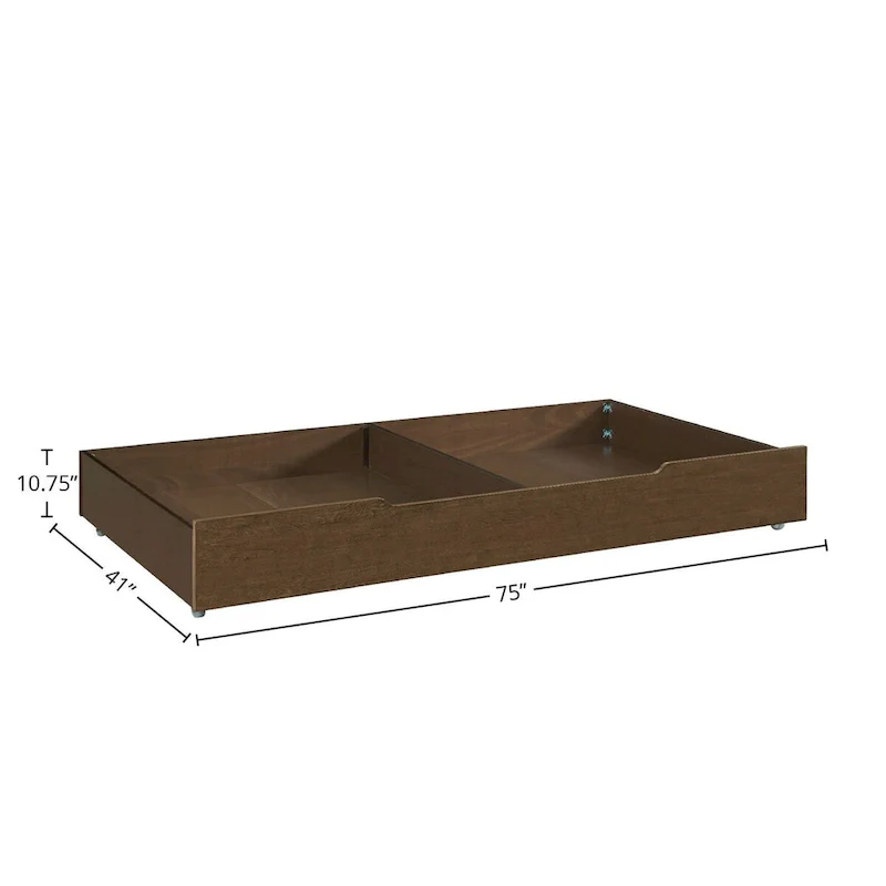 Rosewood Brown Traditional Wood Trundle, Single, Toddler