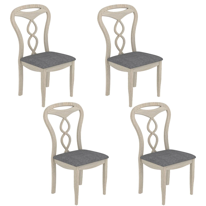 VECELO Solid Wood Dining Chairs Set of 2/4/6, Kitchen Side Chair