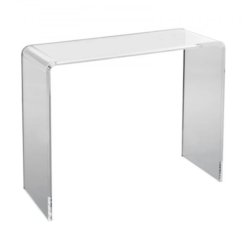 Clear Acrylic Rectangular Console Side End Table Perfect for Both Indoor and Outdoor Use - 38x15x29 in