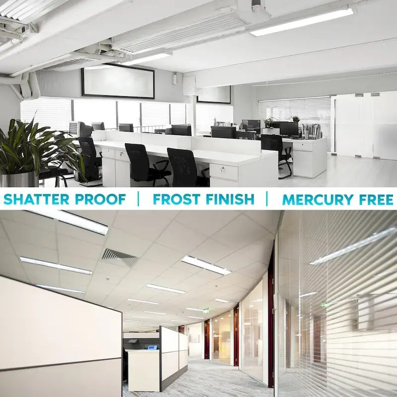 Luxrite 4FT T5 LED Tube Lights, 24W=54W, 45.78 , Ballast and Ballast Bypass Compatible, Damp Rated 12 Pack