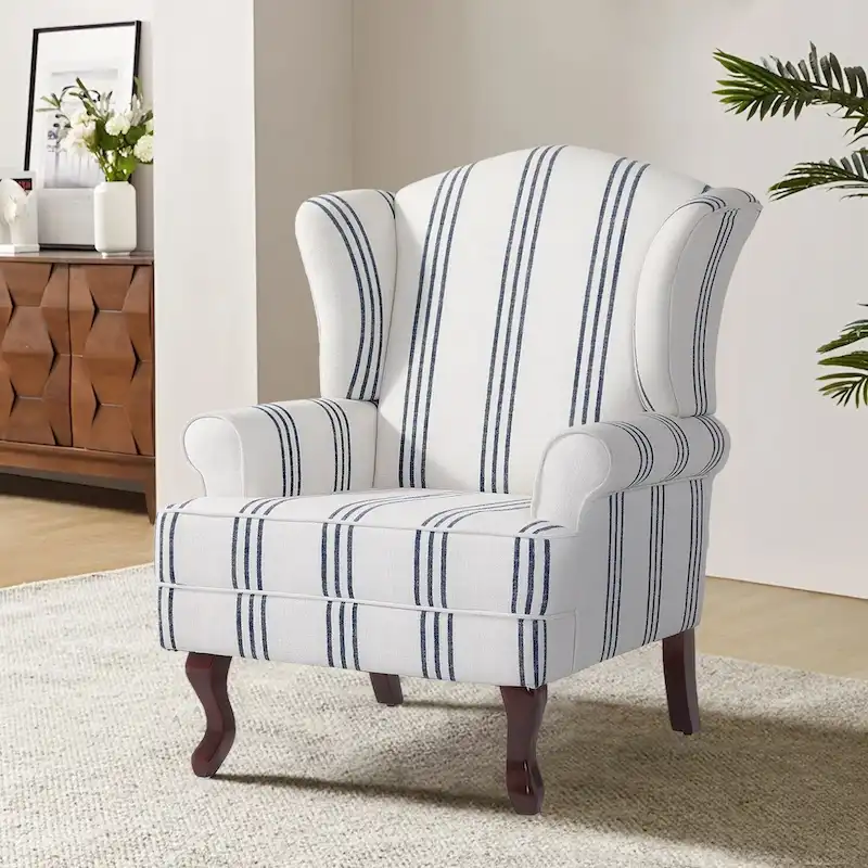 Mid-Century Modern Upholstered Wingback Accent Chair