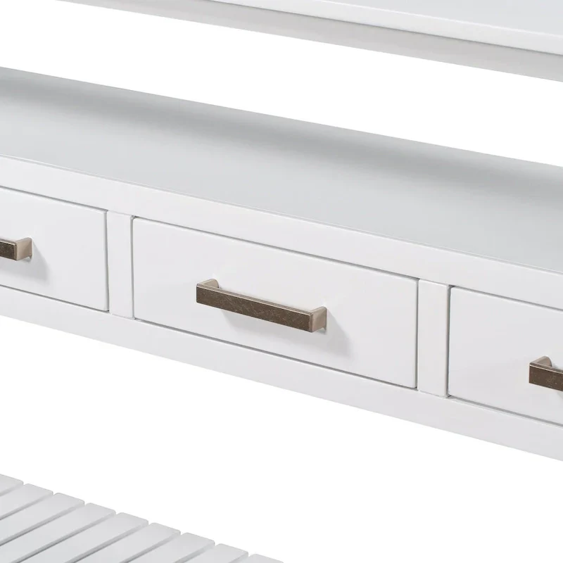 Console Table with 4 Drawers and 2 Shelves