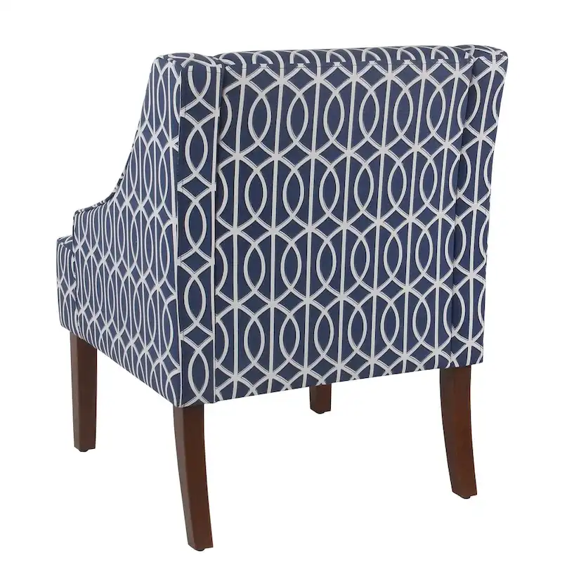 Blue Trellis Swoop Accent Chair