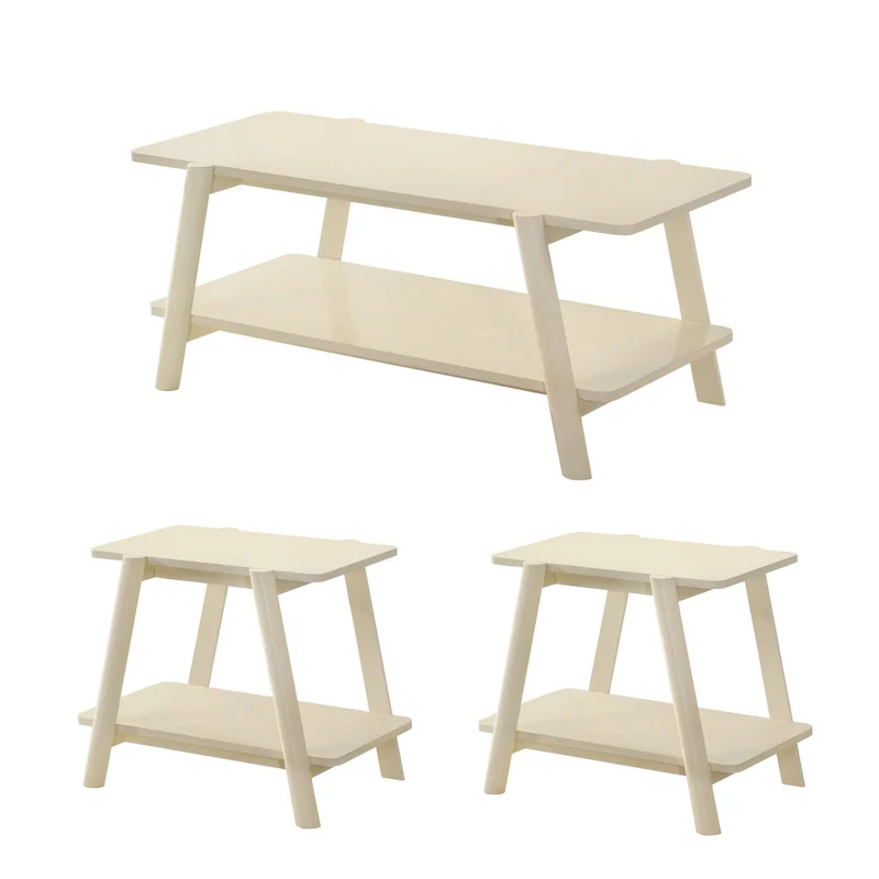 Mid-Century Wood Shelf Coffee Table