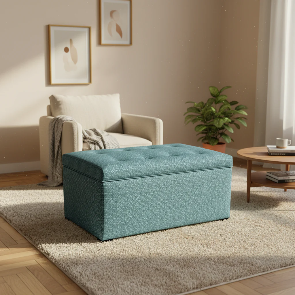 Transitional Upholstered Storage Bench