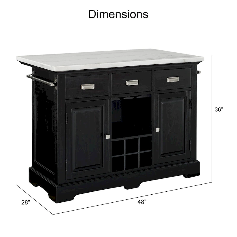 Ariana Kitchen Island 3-Piece Set