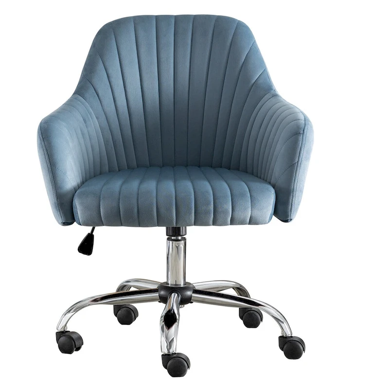 Accent chair Modern home office leisure chair with adjustable velvet height and adjustable casters