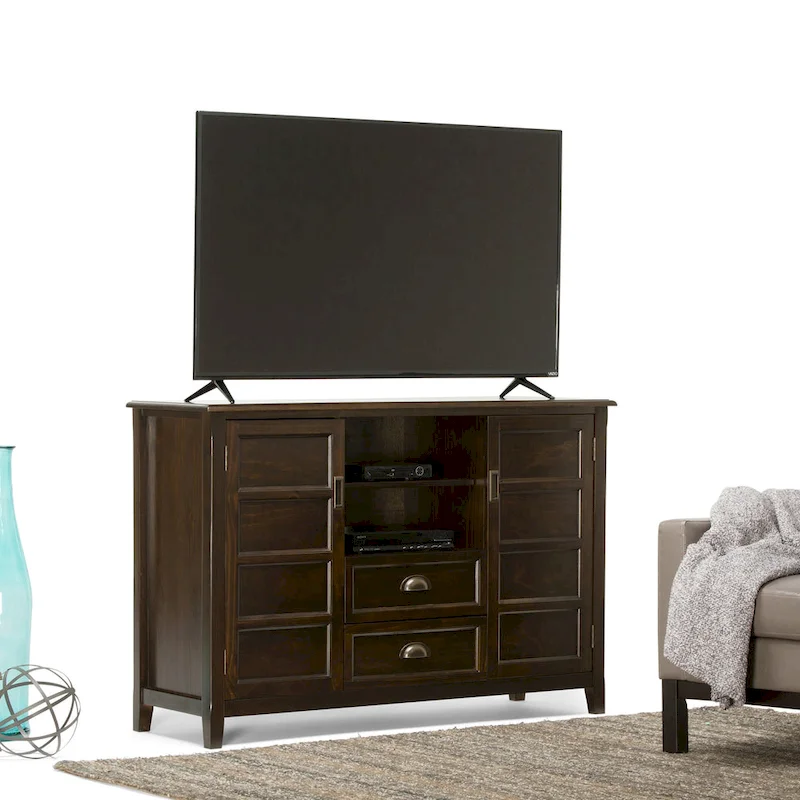 Multi-Color Transitional Solid Wood TV Stand for TVs up to 60