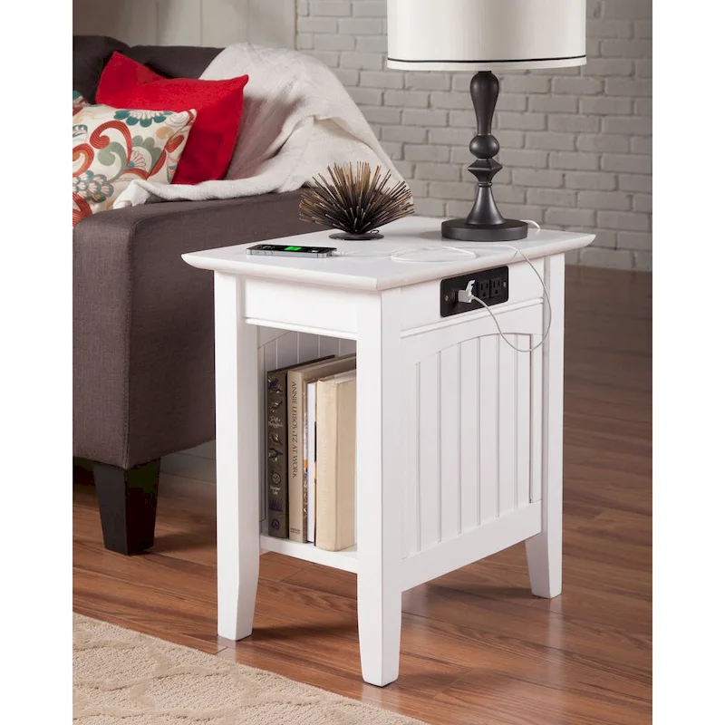 Nantucket Chair Side Table with Built-in Charger