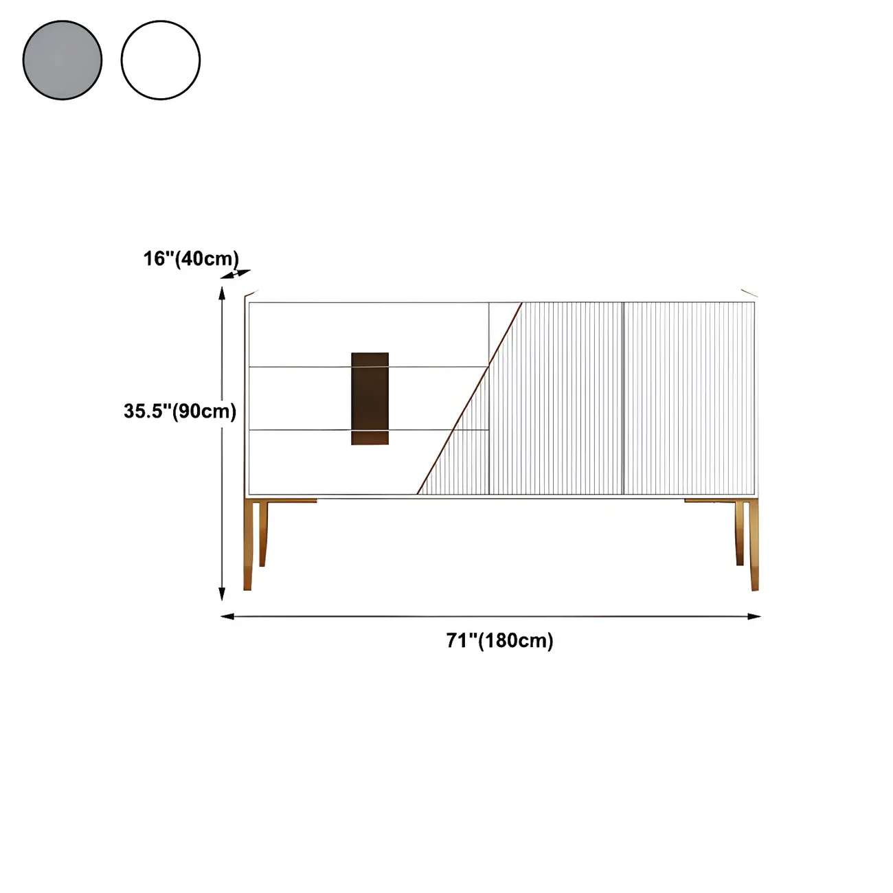 Glam Sleek Wooden Sideboard with Drawers