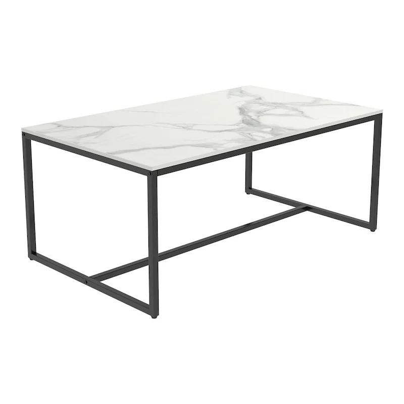 Frame Coffee Table Rectangular Cocktail Table Marble Metal Sofa Table