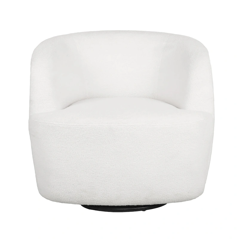 Mokena Textured Boucle Upholstered Swivel Club Chair by Christopher Knight Home
