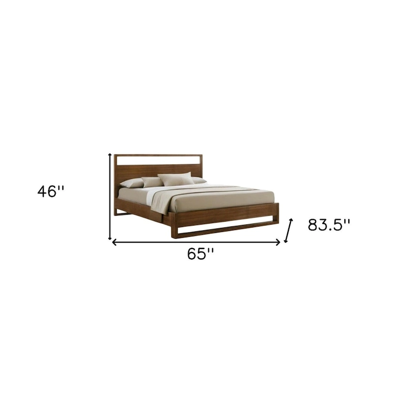HomeRoots Brown Wood Queen Bed Frame
