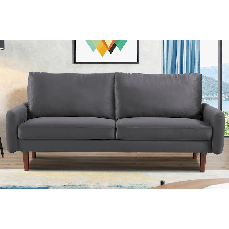 70W Tapered-Leg Velvet Sofa
