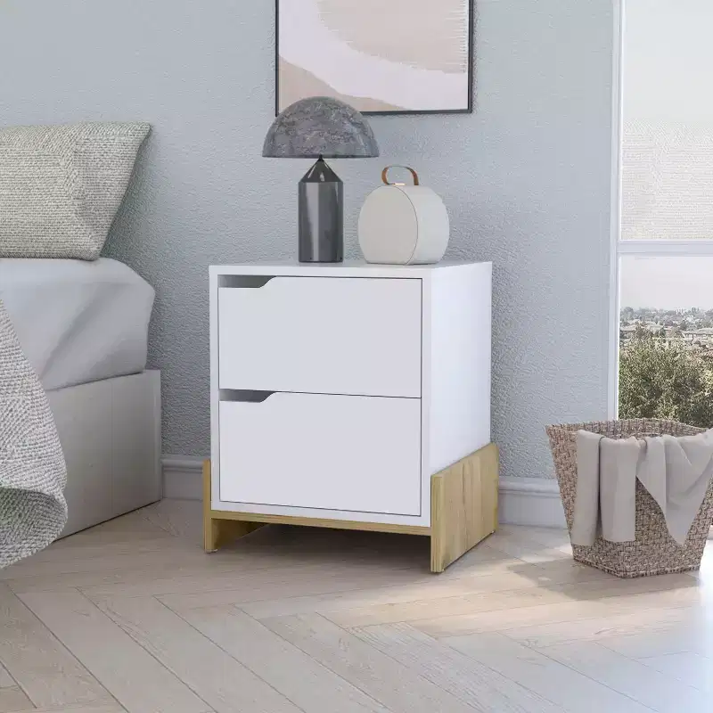 Lovell Stylish Functional 2 Drawer Nightstand for Bedroom Living Room