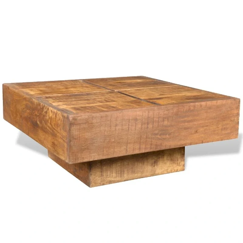 vidaXL Coffee Table Brown Square Solid Mango Wood - 27 x 27 x 12