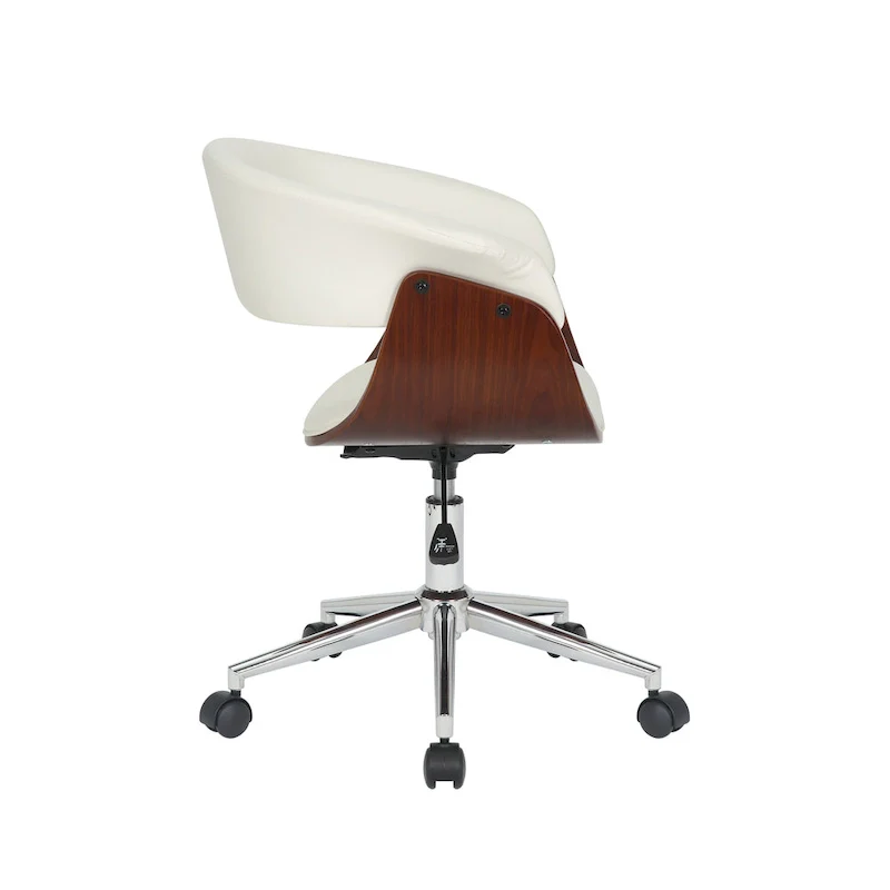 Carson Carrington Sauoarkrokur Faux Leather Office Chair with Chrome Base