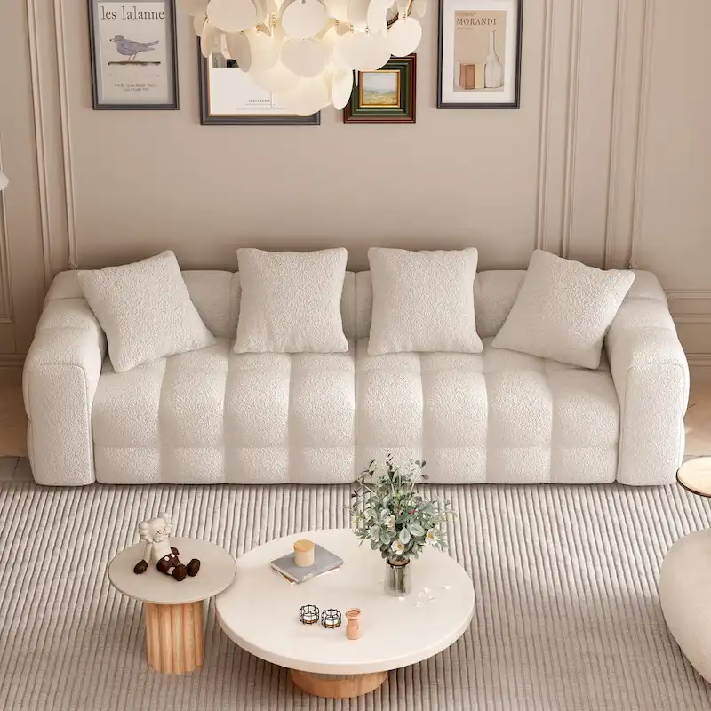 Teddy Velvet Loveseat Sofa with Armrest, 100.8