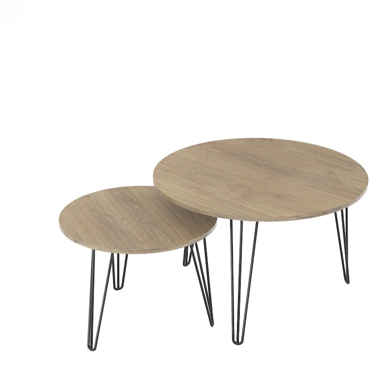 27.56" Round Nesting Coffee Table Set of 2