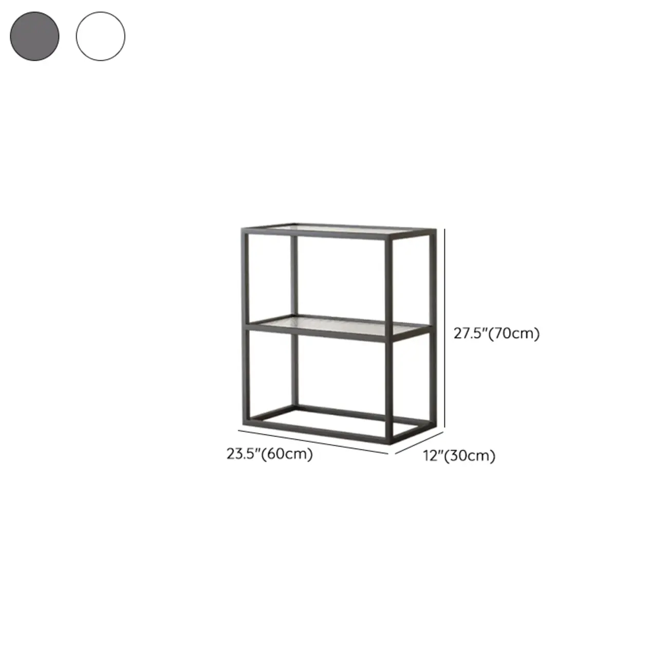 Modern Cube Open Metal Frame Black Bookcase