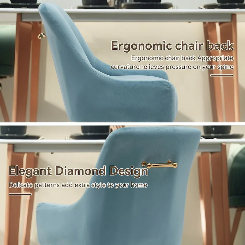 Tufted Velvet Upholstered Dining Chair Set of 2