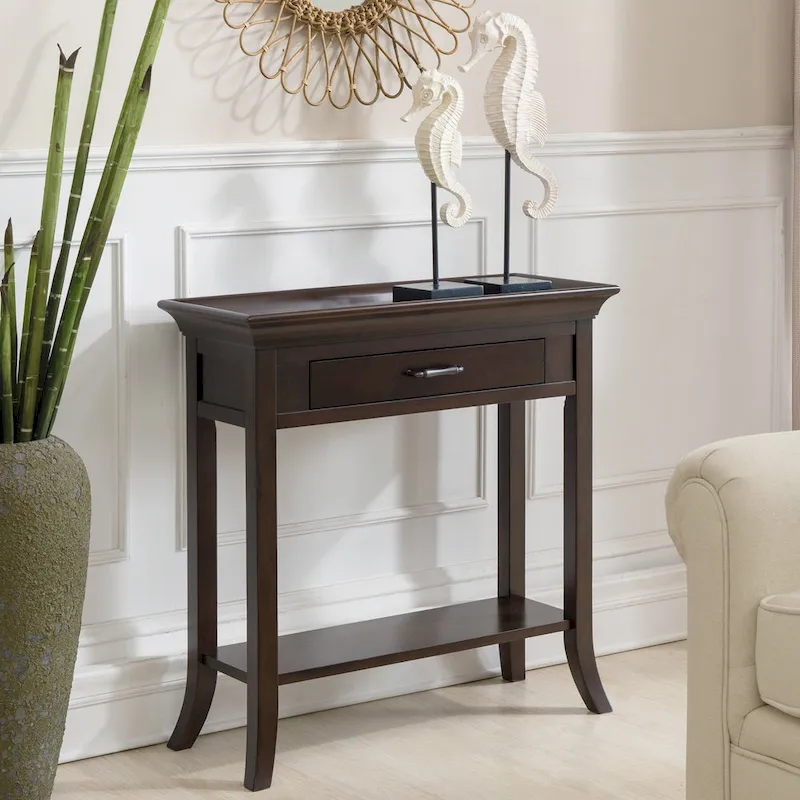 Smoke Gray Console Hall Stand with Drawer