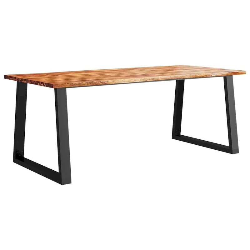 Dining Table with Live Edge Solid Acacia Wood