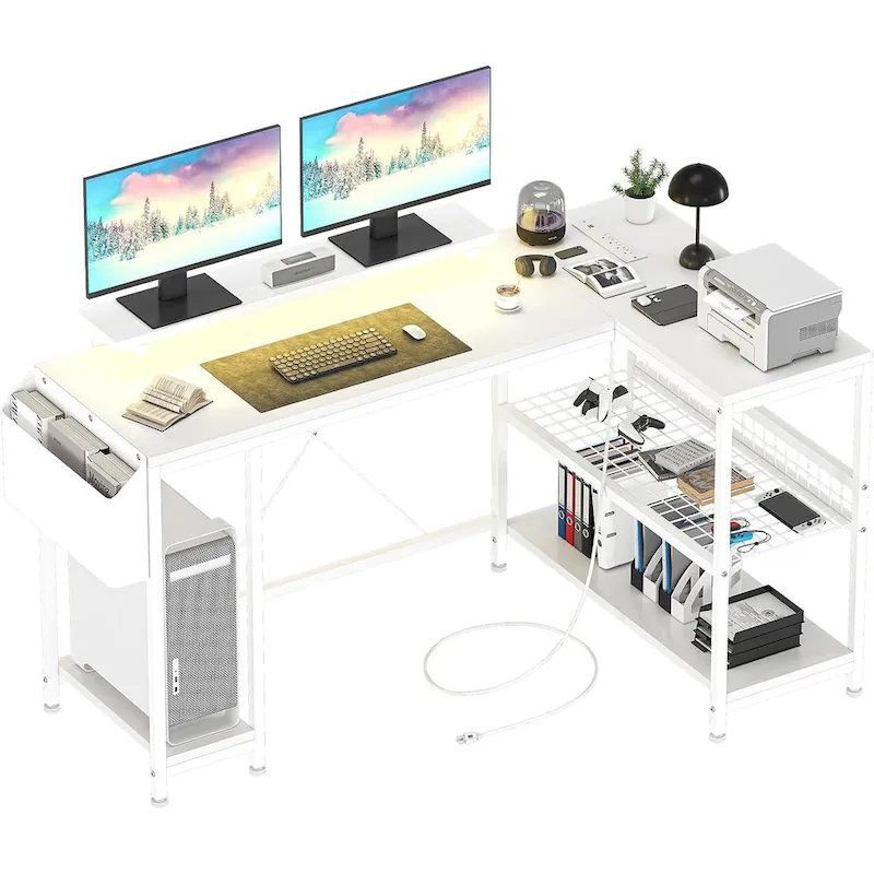 Small Gaming Desk with Power Outlets