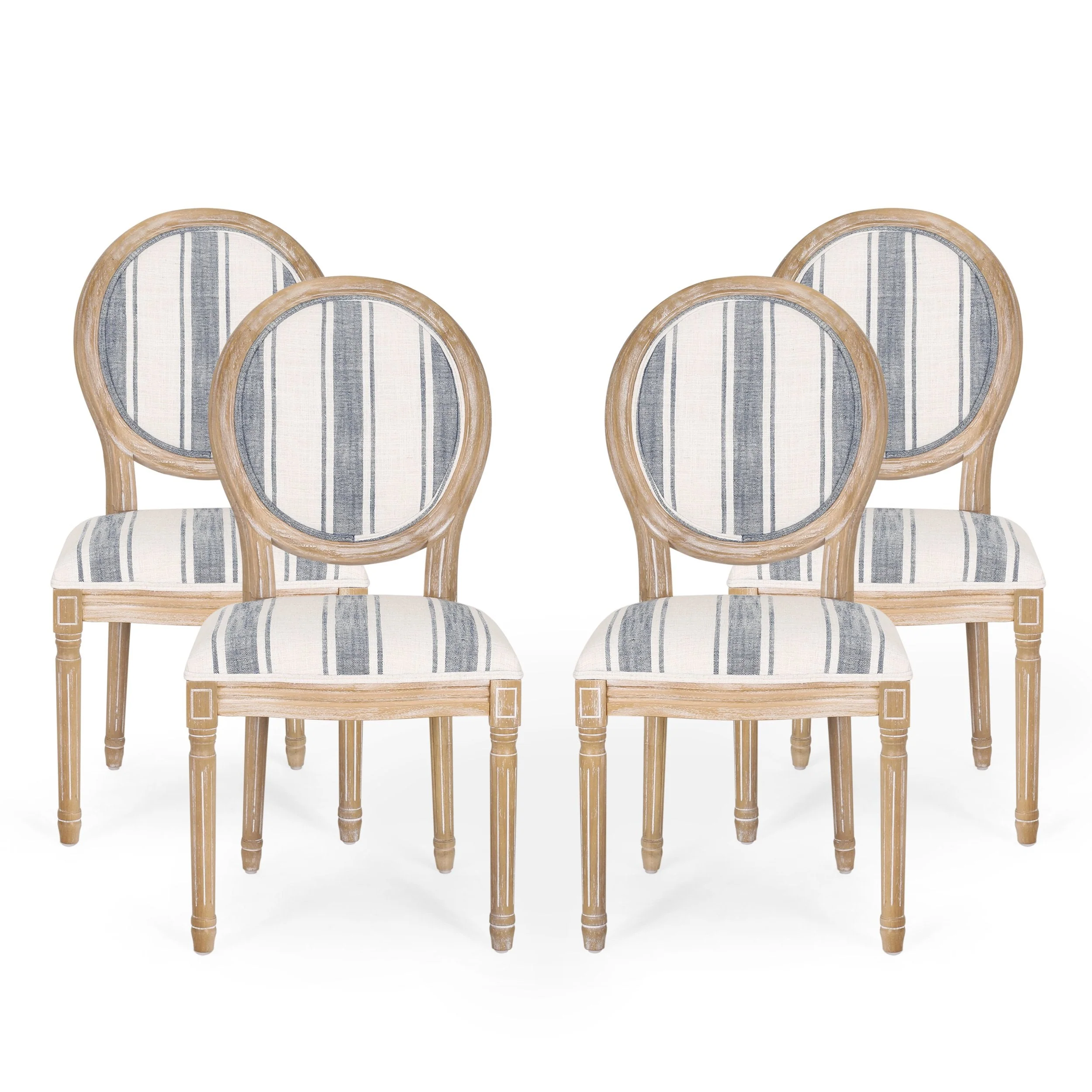 French Country Fabric Dining Chairs - NH419413
