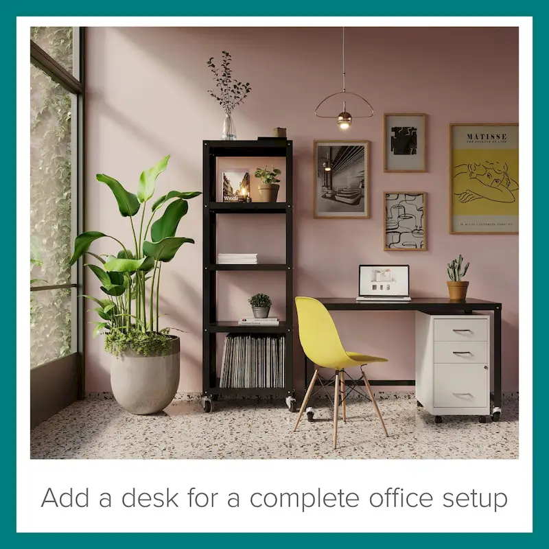 Space Solutions 18 Deep 3 Drawer Mobile Metal Cabinet, Pearl White