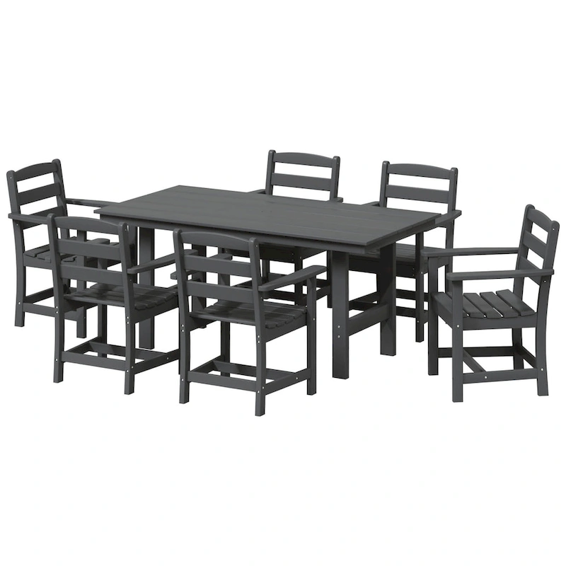Polytrends Shoreside 7-Piece Arm Chair Dining Set