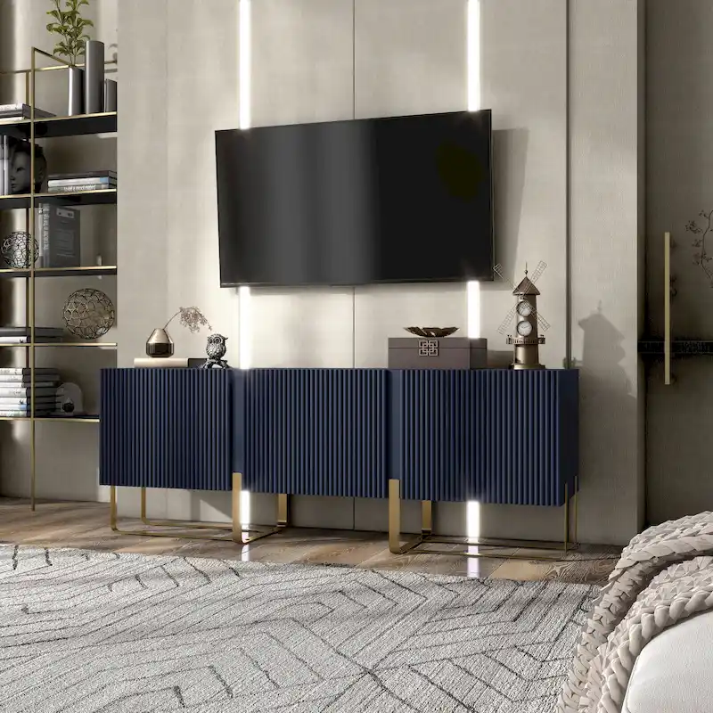 Modern 60-Inch 3-Door Storage TV Stand