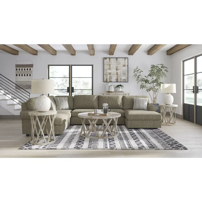Signature Design by Ashley Hoylake Brown 3-Piece Sectional with Chaise - 143 W x 95 D x 35 H
