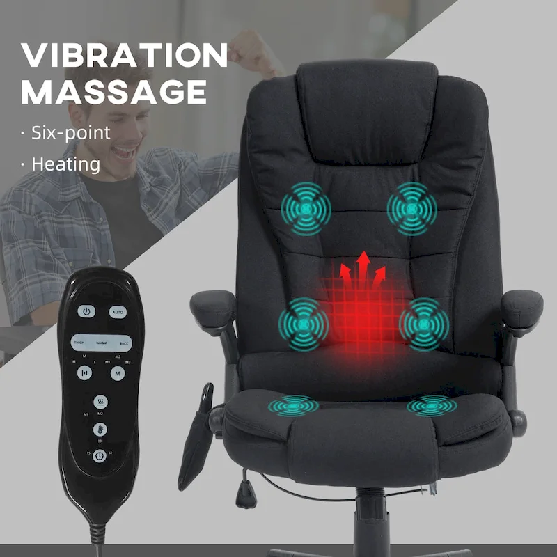 High Back Office Chair with 6-Point Massage and Heat - Reclining