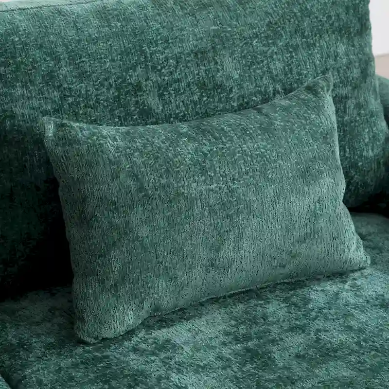2-Seater Chenille Sofa with Detachable Cushions