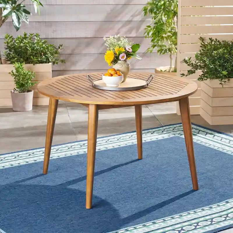 Outdoor Wooden Dining Table - 47.25 L x 47.25 W x 30.00 H