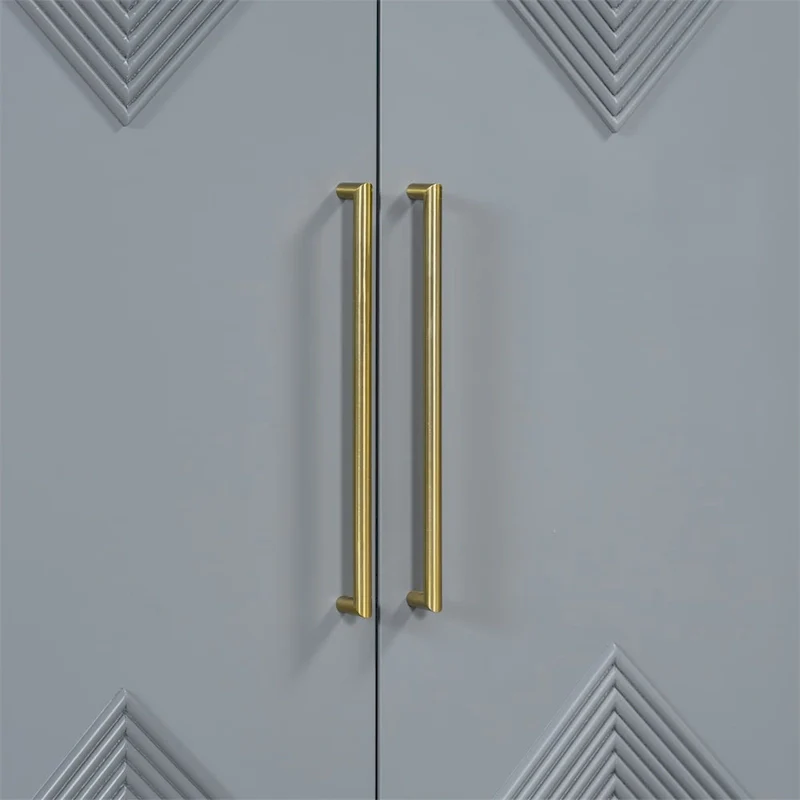Grey / Black / Navy Blue 4-Door Sideboard Cabinet with Metal Legs