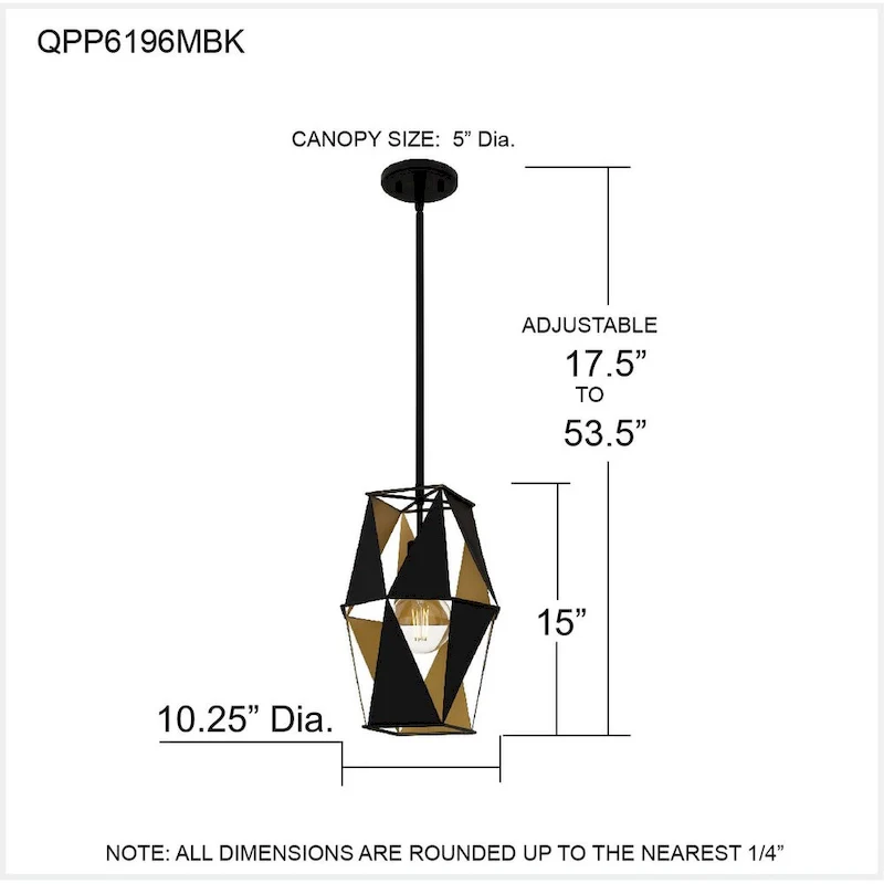 Wren 1-Light Matte Black Mini Pendant Light