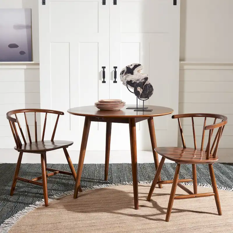 Folding Round Dining Table - Space-Saving Design (Black/Light Oak/Light Grey/Walnut)