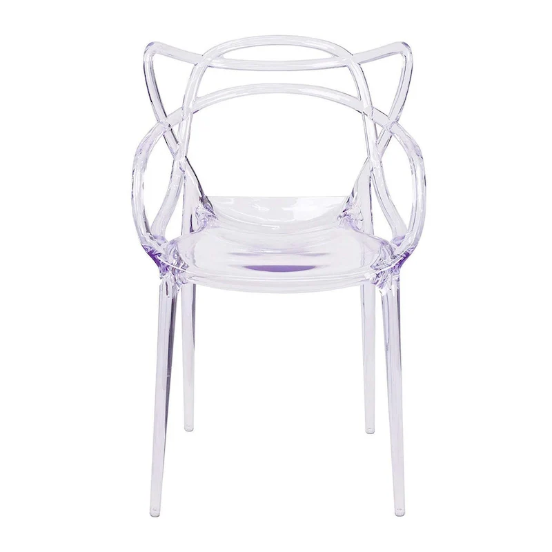 Clear Acrylic Open Back Dining Arm Chair