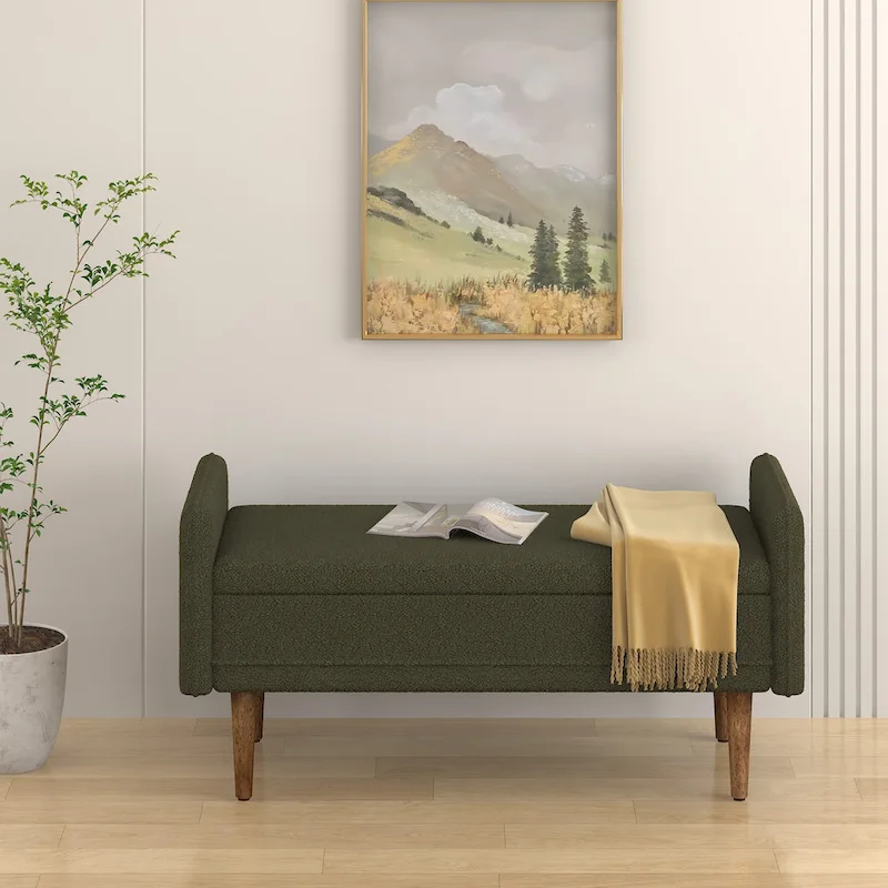 Teddy Velvet Storage Bench with Bedroom Seat