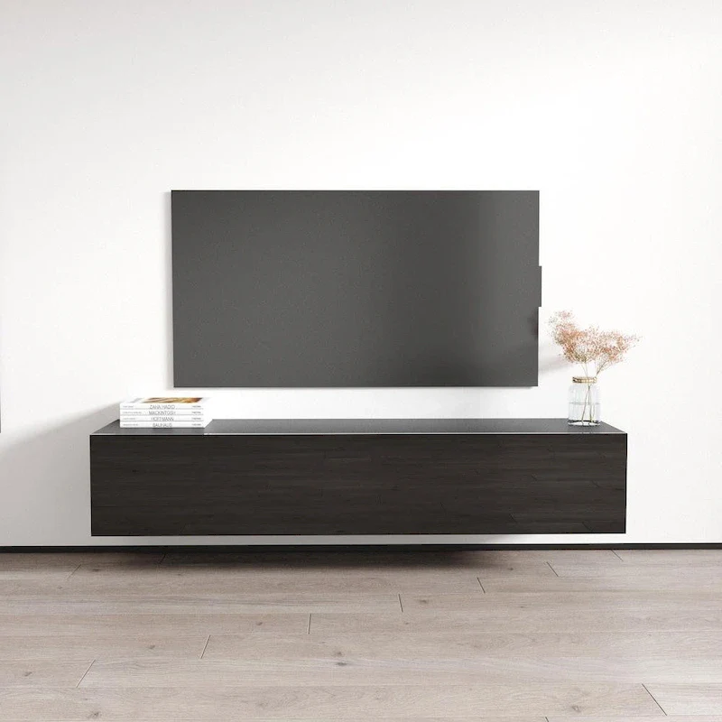 Black / White / Oak / Gray Floating Wall-Mounted TV Stand, 63