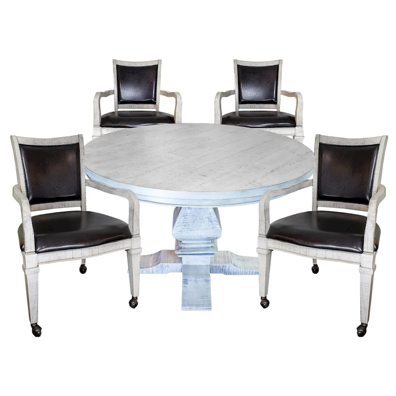Hathaway Montecito Dining and Poker Table Set - Driftwood