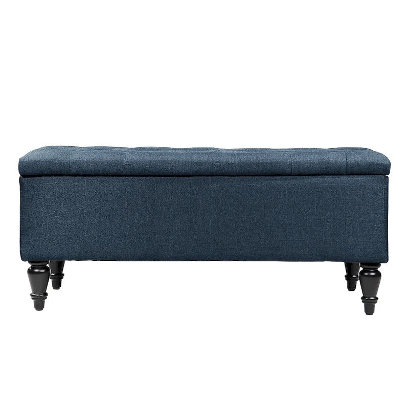 38-Inch Tufted Storage Bench – Denim Blue / Beige / Tan / Grey – 1-Seat