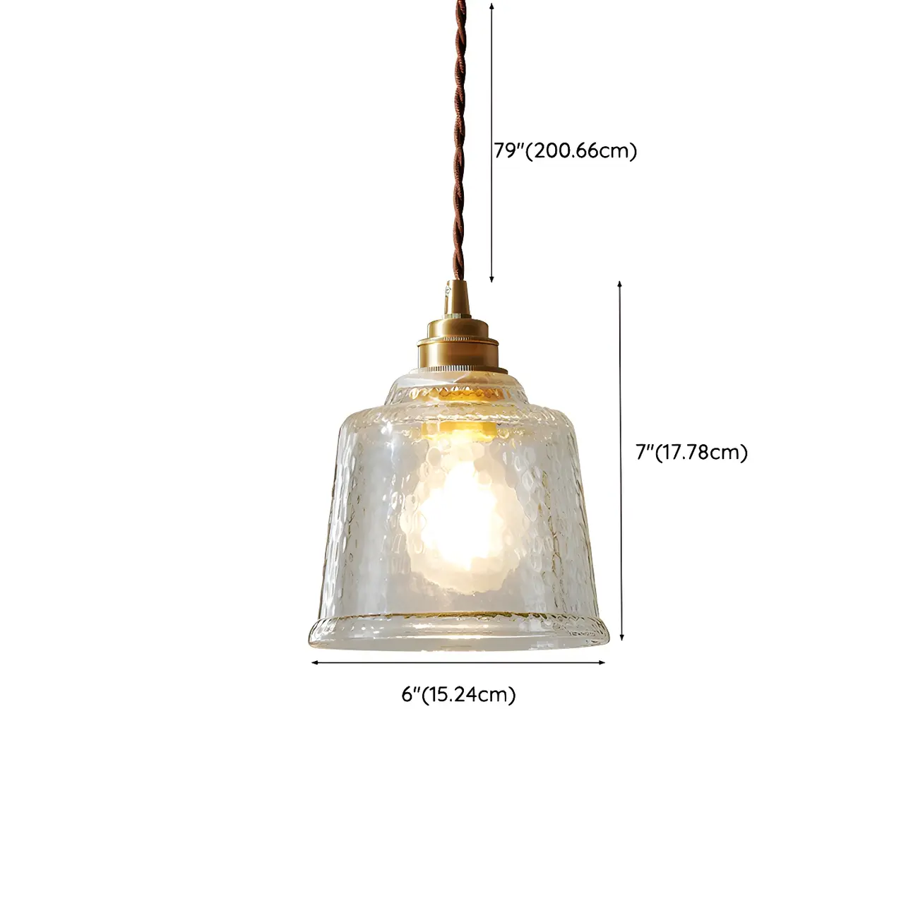 Elegant Brass Clear Glass Bell Pendant Light