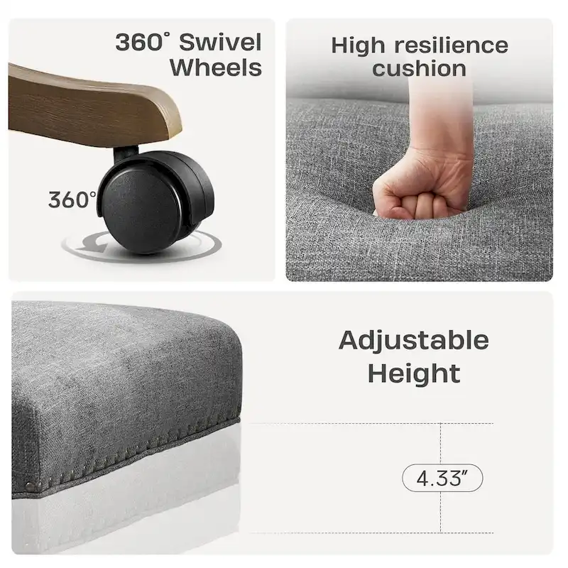 Huimo Home Office Desk Chair with Wheels, 360 Swivel