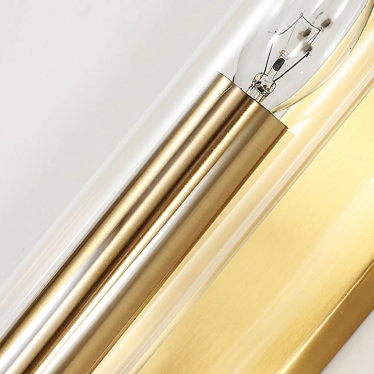 Medium Cylinder Glass Gold LED Wall Sconce Light Fixture